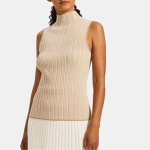 Theory Mock Neck Tank in Knit Viscose Blend - P